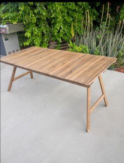 Teak Wood Outdoor Table Needs 2 Wood Pieces  on the Underside to Secure Legs 29 3/4" Wide X 61" Long