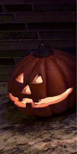 Light up ceramic pumpkin