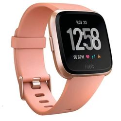Fitbit Versa Smart Watch, Peach/Rose Gold Aluminium, One Size (S & L Bands Included), Heart Rate Monitor