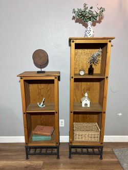 Rustic Wood & Metal Display Shelf Set (2 Pieces) $40 for pair (North Peoria)