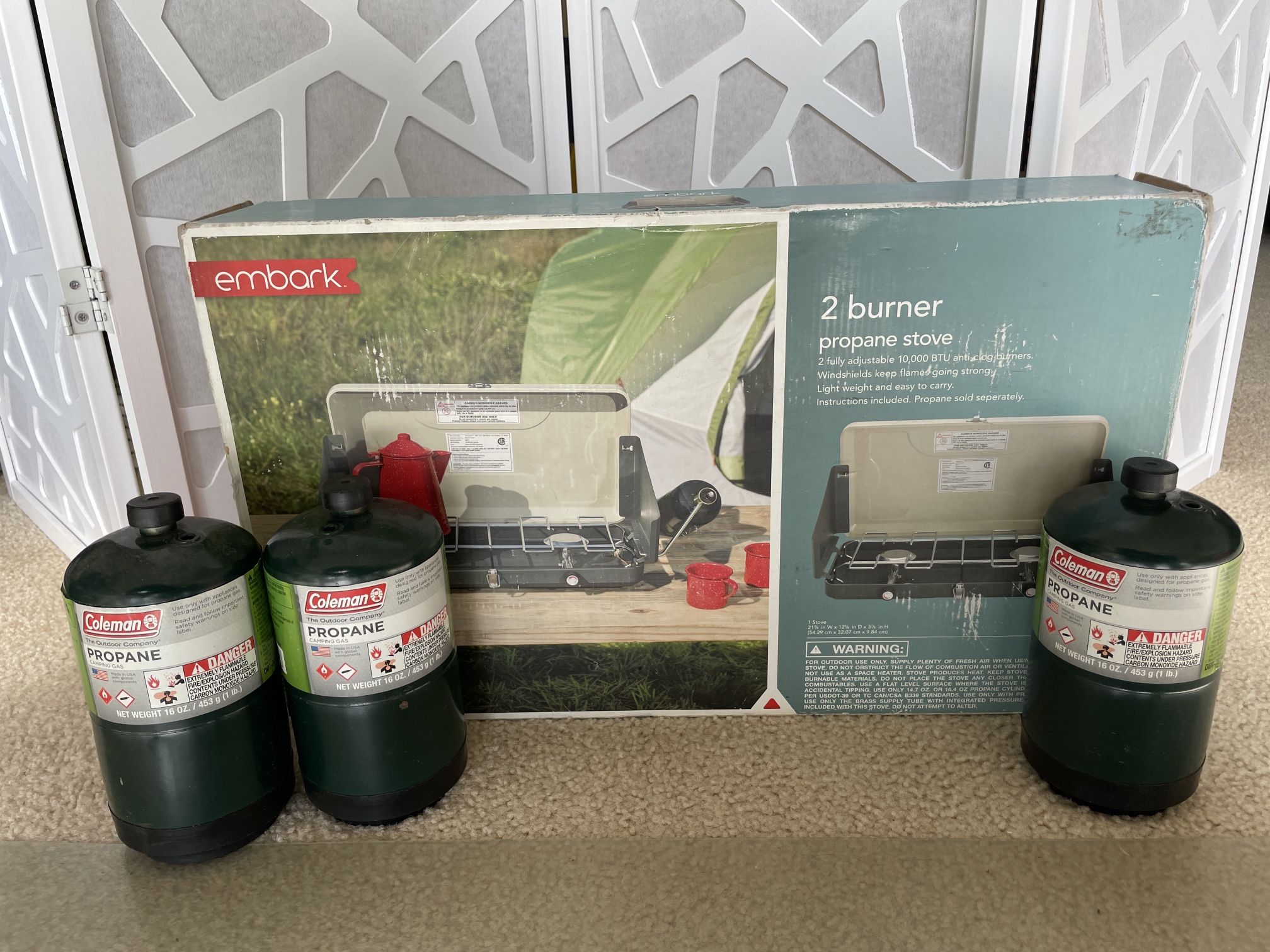 EMBARK DUAL 2 BURNER STOVE CAMPING 10,000 BTU + 3 Propane Tanks for Sale in  San Diego, CA - OfferUp