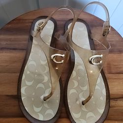 Coach Sandals In Gold