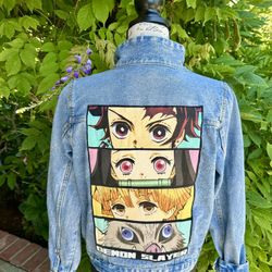 Demon Slayer Studded Jean Jacket-14-16