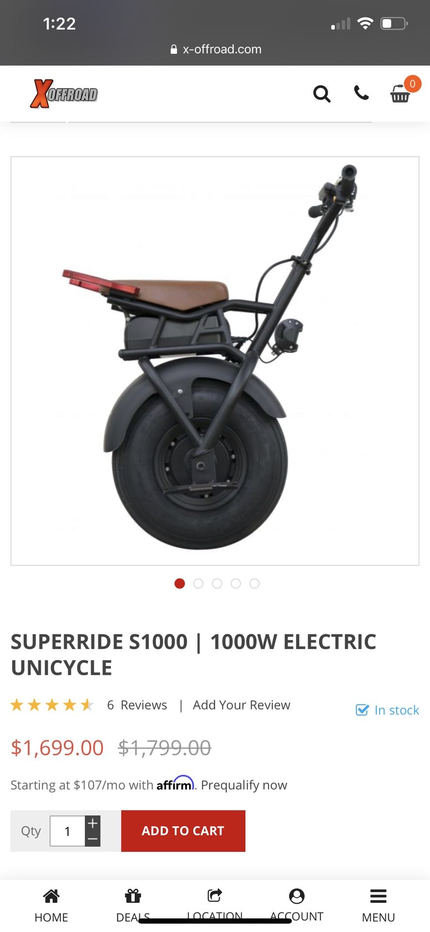 Superride S1000/1000w Electric Unicycle