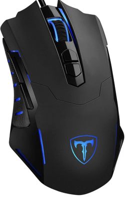 Gaming Mouse, Wired Ergonomic LED Mouse with Programmed Buttons, Adjustable 7200 DPI