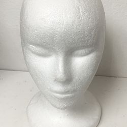 Mannequin Head Adult Face Styrofoam Off White 