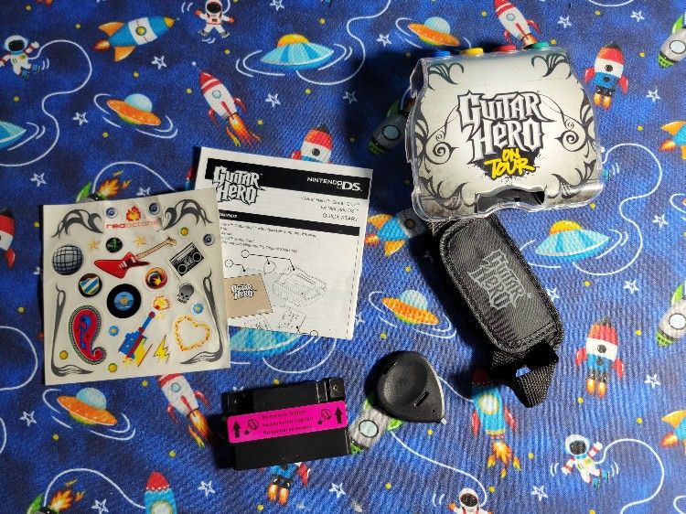 Guitar Hero On Tour Game Grip Strap Stickers Pick Option Pak Setup Guide Nintendo Ds DSI DS Lite