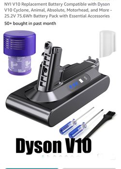 Battery and filter fit Dyson V10 vacuum wireless clip on