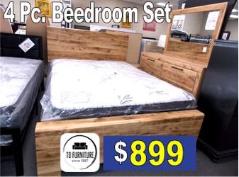 4 Pc Bedroom Set, furniture, recamaras