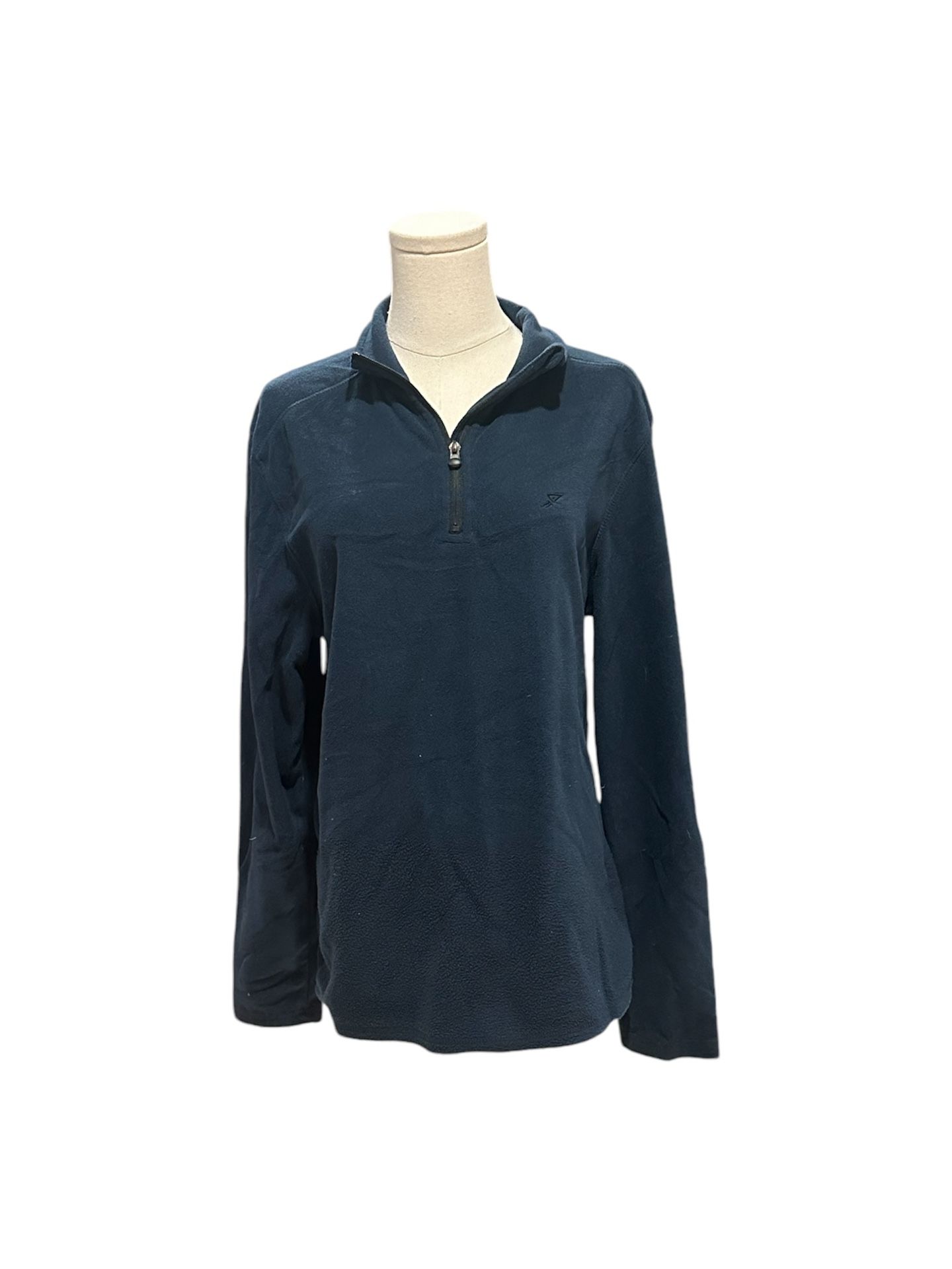 Workout Fleece Women’s Shirt Quarter Zip Pullover Navy Blue Medium