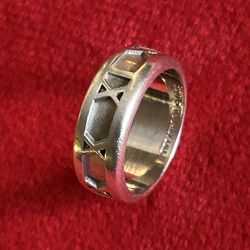 Tiffany & Co Atlas Sterling Silver Roman Number Ring Narrow