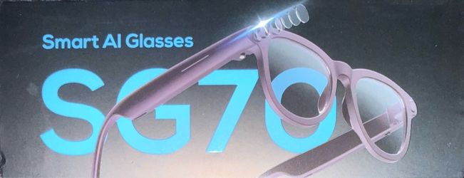 Smart AI Glasses SG70 – AI Voice Assistant, Live Translation 130+ Languages, Image Recognition