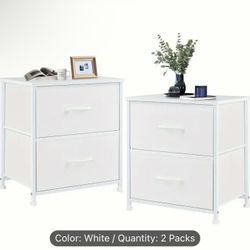 Small Nightstand Set Of 2, Dresser With 2 Drawer,Dresser Beside Tables