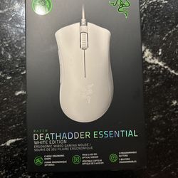 Razer DeathAdder Essential Gaming Mouse: 6400 DPI Optical Sensor - 5 Programmable Buttons - Mechanical Switches - Rubber Side Grips - Mercury White