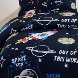 Bedding Set, Space Rocket, Twin Size