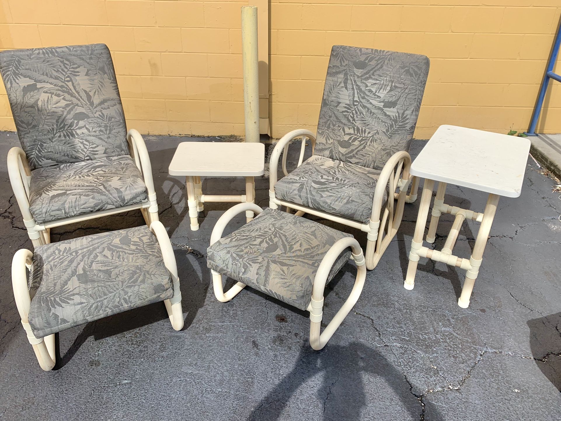6 Pc Palm Casual Pvc Patio Set