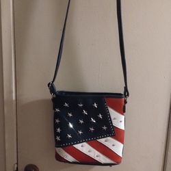 USA -Leather Cross Body Purse 