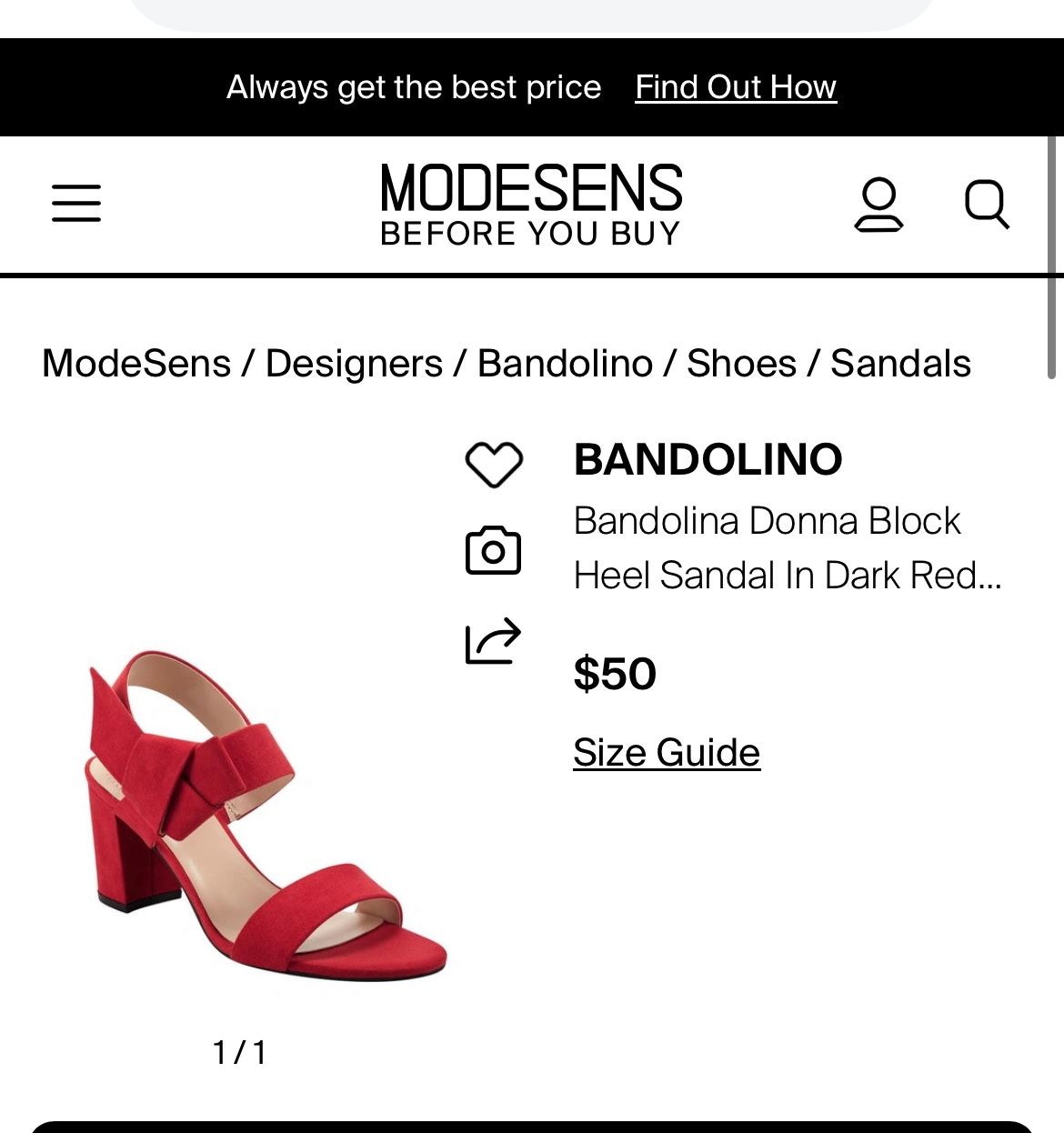Bandolina Donna Block Heel Sandal In Dark Red
