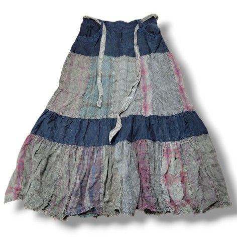 Young Threads Skirt Size Medium 28" Waist Women's Maxi Skirt Boho Bohemian Plaid Women's Skirt Measurements In Description 