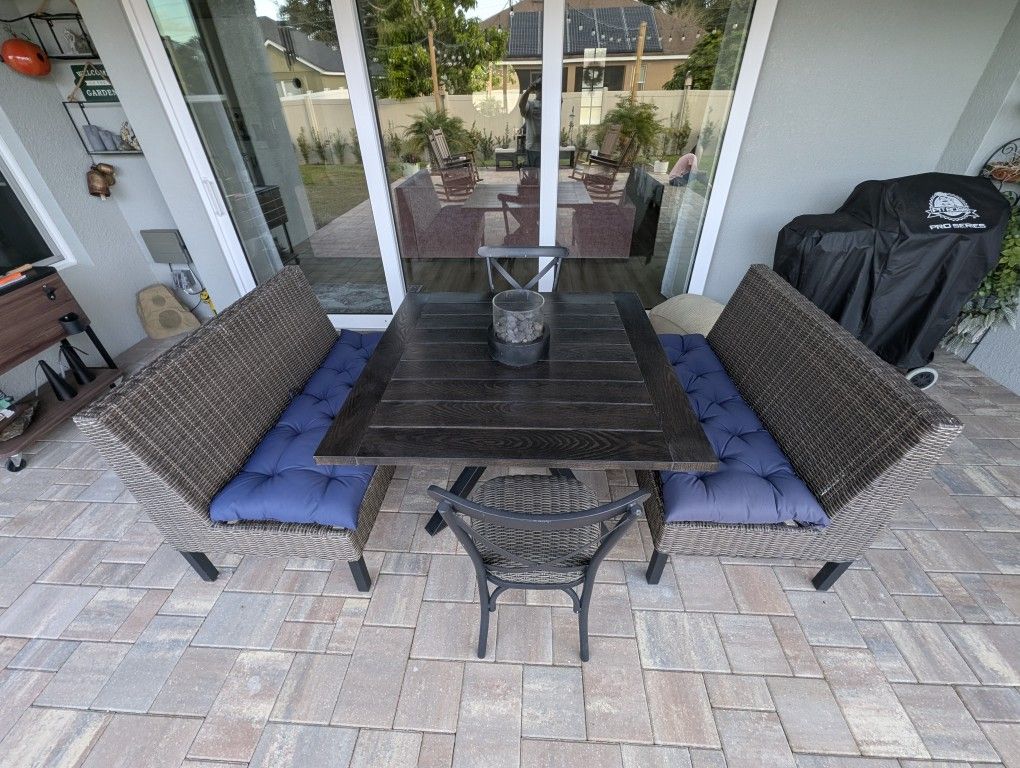 Patio Furniture Set With Fire Bowl - Exellent Condition