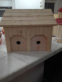 Wooden Double Garage Birdhouse