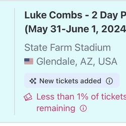 2 Two Day Luke Combs Put Tickets 