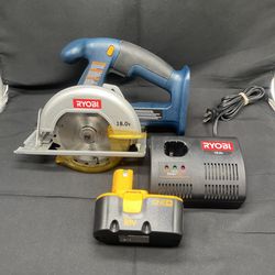 Ryobi 18V Cordless Battery Powered 5.5in Blade Circular Saw With One+ Battery & Fast Charger
