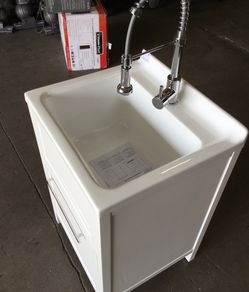 Acrylic Utility Sink With Cabinet