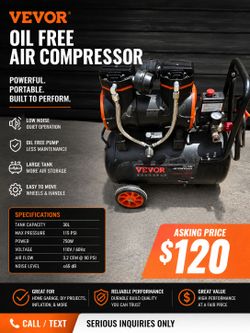 VEVOR Oil-Free Air Compressor – Great Condition 🔥