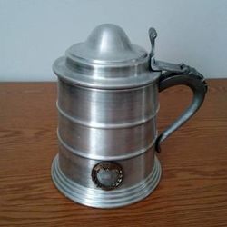 Vintage Pewtertone Metal Ice Bucket Stein


