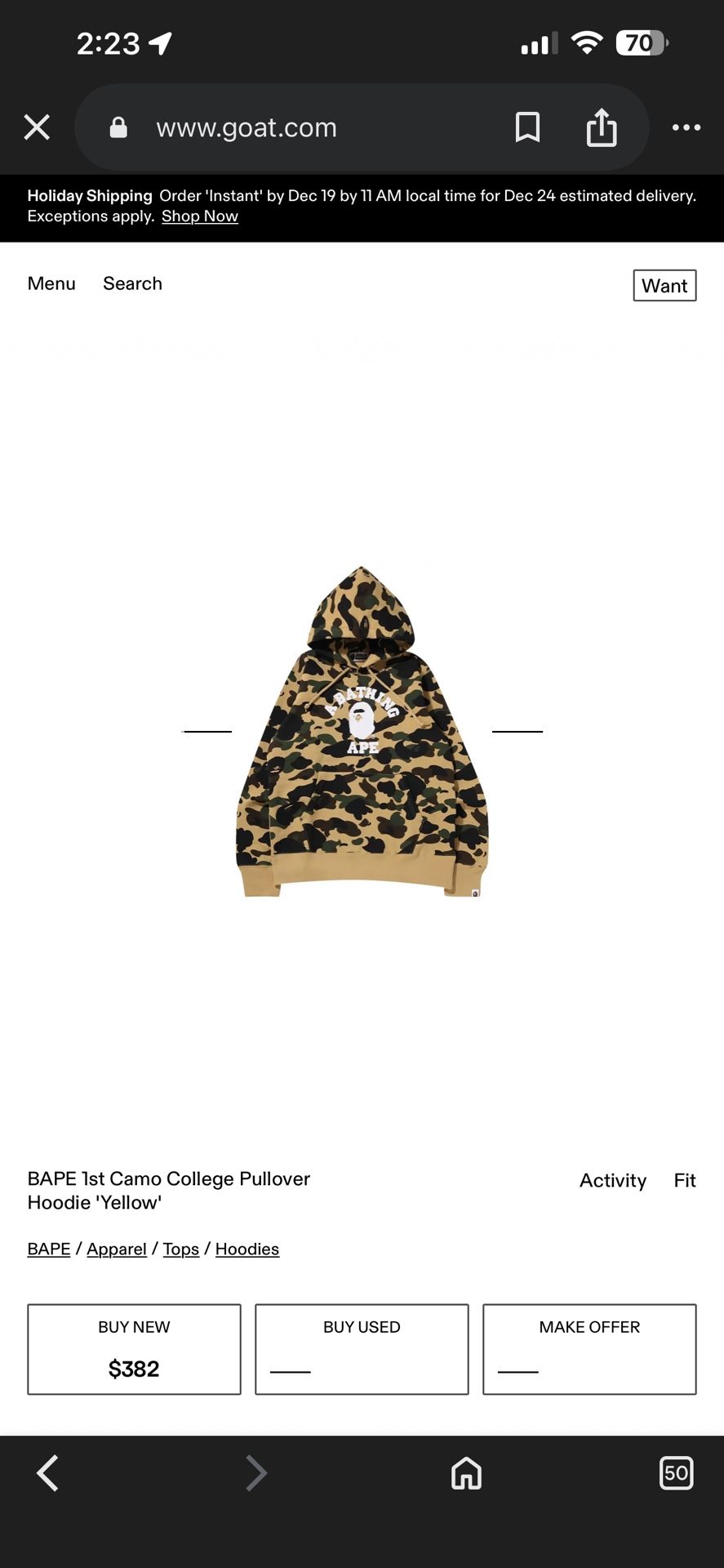 bape camo hoodie 