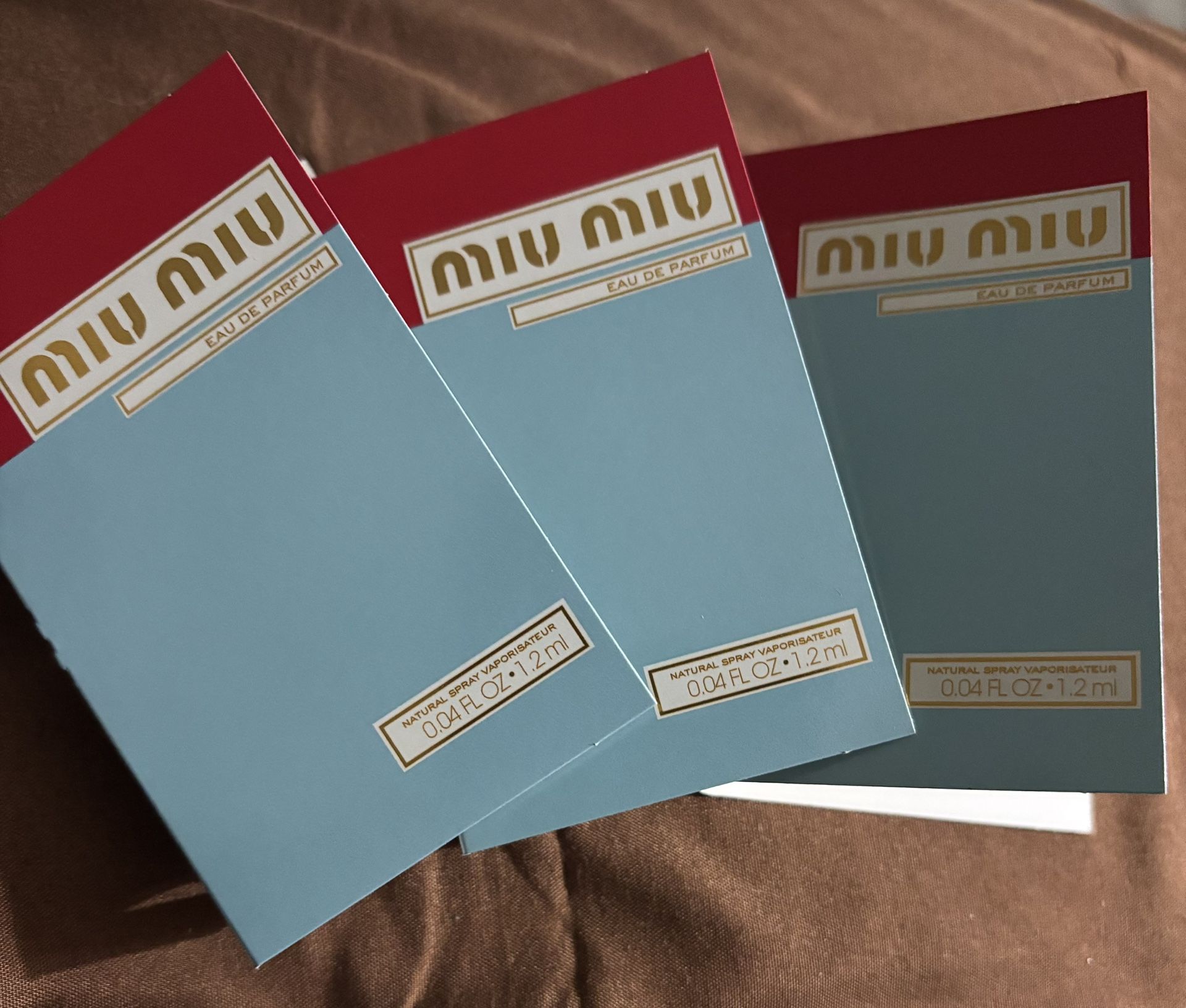 Miu Miu 1.2ml Sample Size Sprays All Three For $12