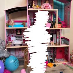 Large Fully Furnished Dollhouse – Gently Used