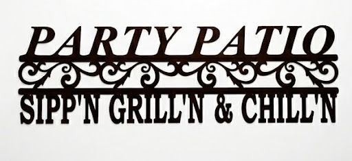 Party Patio Sippn Grilln Chillin Metal Sign 5.5x23.5 18
