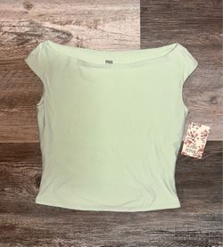 Pink Republic Junior’s Mint Green Contour Boatneck Tank Top