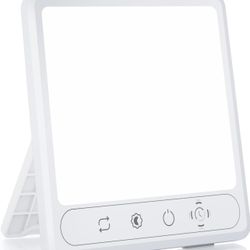 Light Therapy Lamp, UV-Free 10000 Lux Therapy Light, Sun Lamp with 5 Adjustable Brighteness & Color Temperature, Touch Control and 4 Timer Funtion, Su