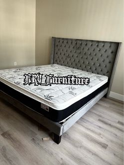 New king bed frame with mattress