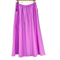 Violet Satin A-line Maxi Skirt with Pockets, A New Day, Size M, New With Tags