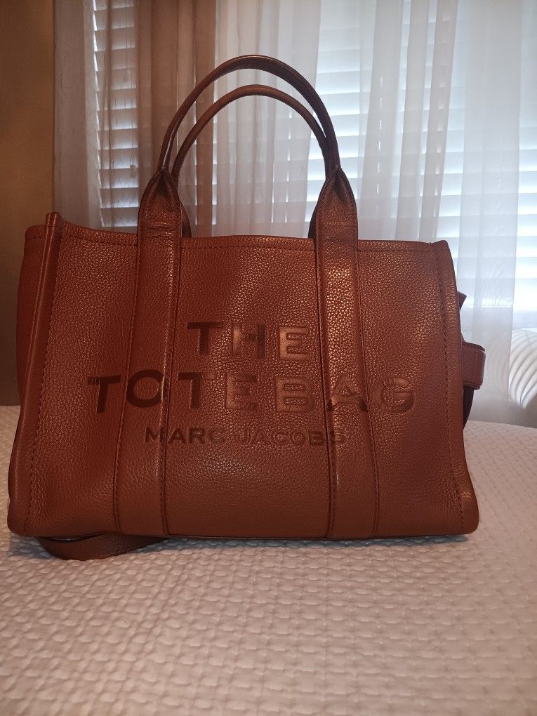 Marc Jacobs Brown Leather Large Tote Bag