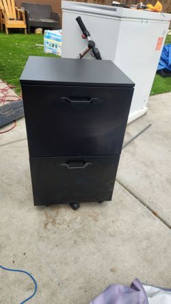 Black 2-Drawer Mobile File Cabinet Rolling Storage Organizer For Home Office Under Desk