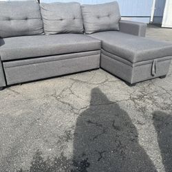 Darker Gray Sleeper Sectional Couch