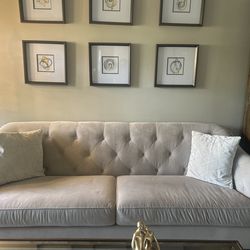 Tan Velvet Couch Like New