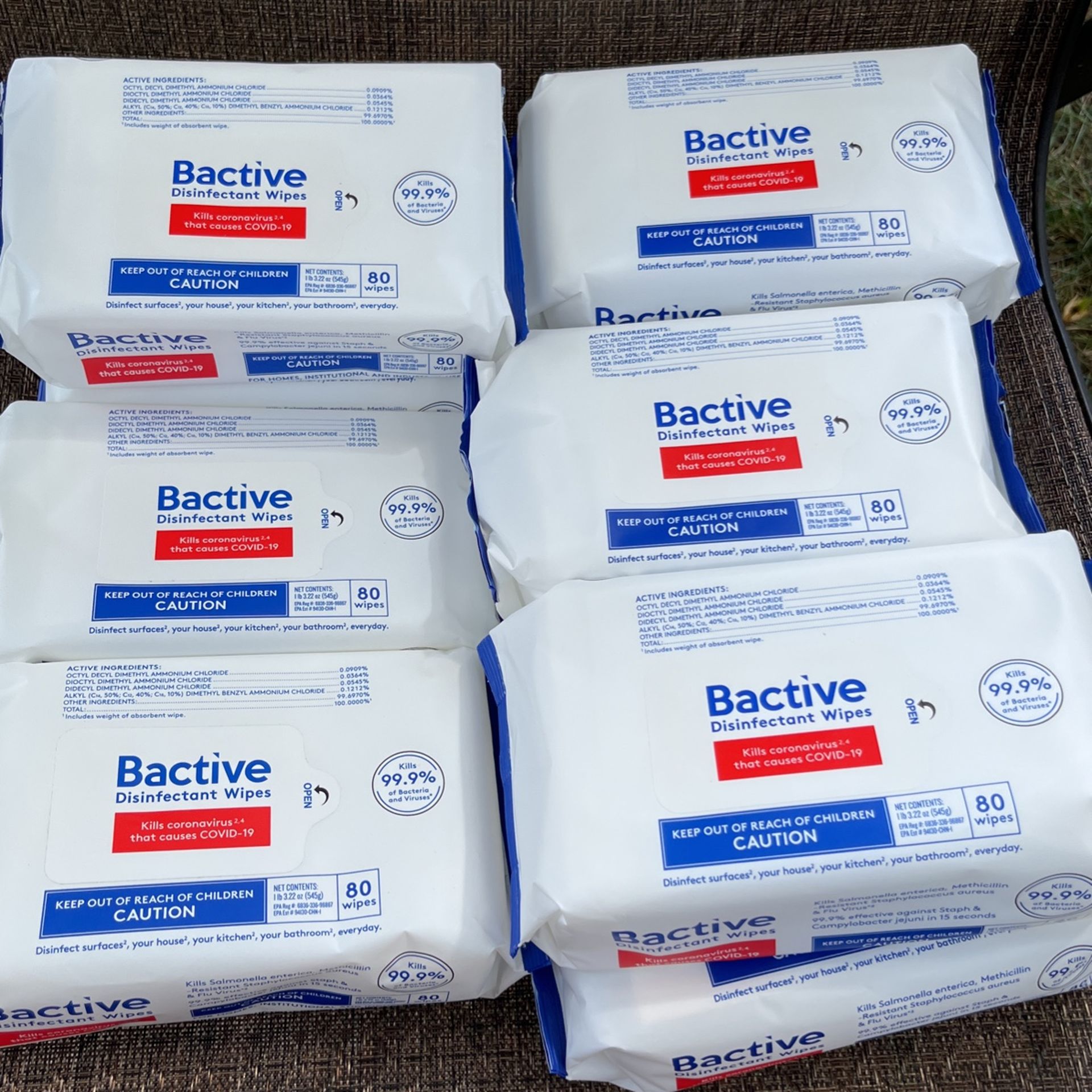 9/13/22 Only ! Disinfectant Wipes “ Kills Covid -19 “ Cheaper Than In Stores Or On Line ! Sells For $3.49Each. My Price $2 Each Or 4 For $7 Firm 