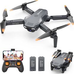 Foldable Drones for Kids Beginners - With 1080P HD Camera, FPV Remote Control Quadcopter, One Key Start/Land, Altitude Hold, 2 Batteries RC Helicopter