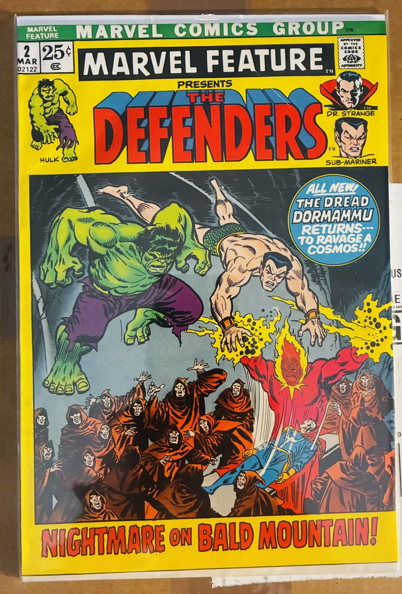 Marvel Comics The Defenders #2 Marvel Feature, Vol. 1 Nightmare on Bald Mountain / The Hidden World 2nd team app. of The Defenders🔑