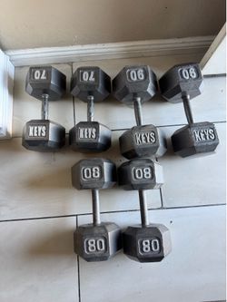 Dumbbells 90,80,70 pairs 480lbs total prices are in the description