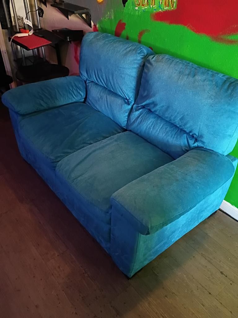 Suede Blue Couch Set