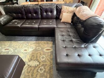 Sexy Sofa! Leather look with chaise lounge chair - great function & look!