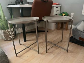 IKEA Gladom Beige Metal Side Tables Set of 2