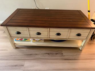 Two-Tone Rustic Farmhouse Coffee Table